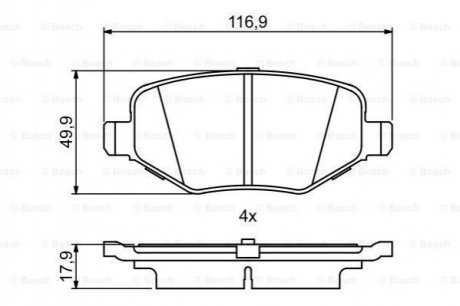 FORD Колодки торм. задн. Explorer (USA) 3.5 10- Ford Explorer BOSCH 0986495395