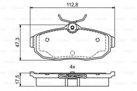 Купити Колодки гальмівні дискові BOSCH 0986495401 (фото1) підбір по VIN коду, ціна 1429 грн.