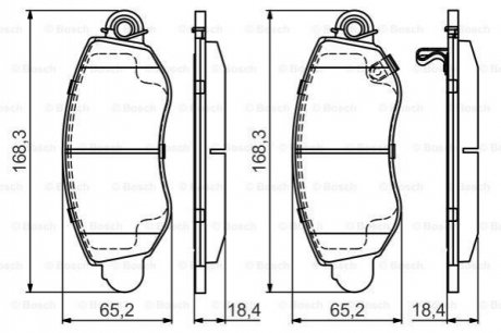 Тормозные колодки передние TRANSIT 00- BOSCH 0986495443