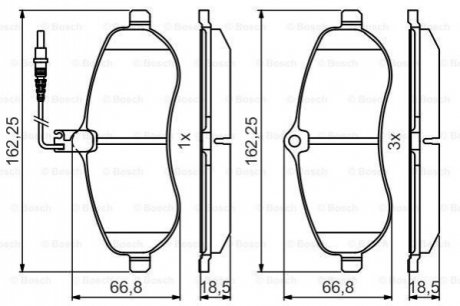 ДИСКОВЫЕ КОЛОДКИ ПЕРЕДНI PREMIUM2 BOSCH 0 986 495 460