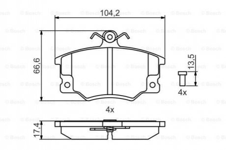 Купити Гальмівні колодки перед. ALFA Fiat Tempra,Tipo,Punto, LANCIA (17,4mm) BOSCH 0986495465 (фото1) підбір по VIN коду, ціна 668 грн.