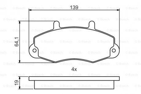 Купить FORD Тормозные колодки перед. Transit 91- Ford Transit BOSCH 0986495484 (фото1) подбор по VIN коду, цена 996 грн.