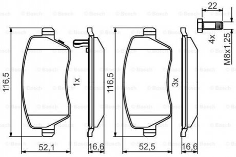 Купить SUZUKI Тормозные колодки передн.Swift,SX4,Opel Agila 05-,Nissan Note,Micra 05- BOSCH 0986495485 (фото1) подбор по VIN коду, цена 982 грн.