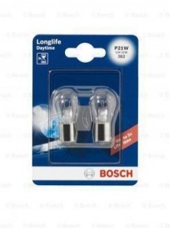 Автолампа P21W 12V 21W BA15s Longlife Daytime (к-кт 2шт) (BL) BOSCH 1 987 301 050