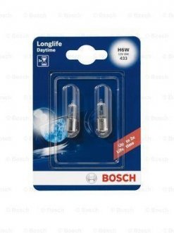 Лампа H6W 12V Longlife Daytime блистер 2 шт. - снято с выр-ва BOSCH 1987301061