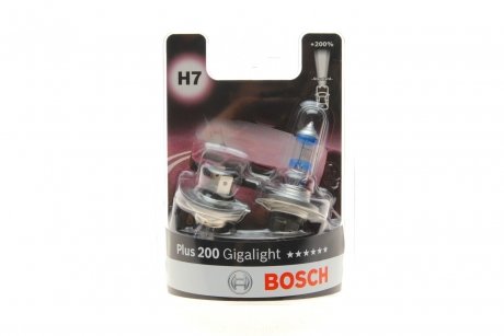 Автомобильная лампа H7 12V 55W PX26d Plus 200 Gigalight BOSCH 1987301436