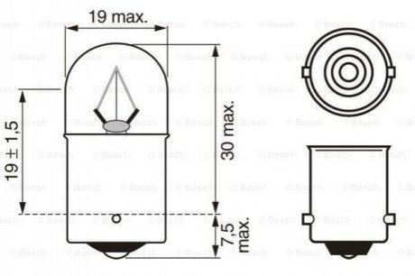 Купити R10W 24V10W Автомобільна лампа HEAVY DUTY (збільшений термін експл.) (кр..10) BOSCH 1987302506 (фото1) підбір по VIN коду, ціна 21 грн.