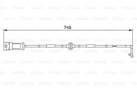 Датчик зносу гальмівних колодок (передніх) Opel Omega B 94-03 (L=740mm) Opel Omega BOSCH 1 987 474 934