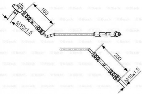 Шланг гальмівний (задній) BMW X5 (E53) 3.0d/3.0i-4.8is 00-06 (R) BOSCH 1 987 476 055