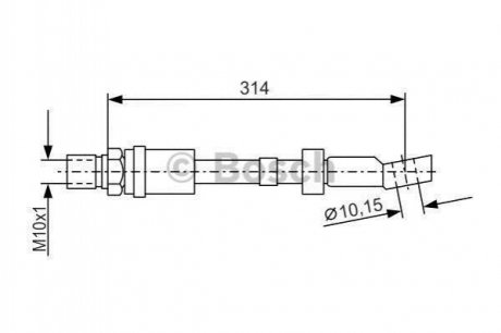 Шланг тормозной передний OPEL Ascona,Kadett Opel Kadett, Ascona BOSCH 1987476408