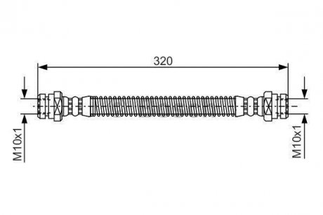 MITSUBISHI Шланг тормозной Colt,Lancer,Galant BOSCH 1987476501