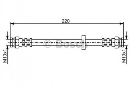 Гальмівний шланг Fiat Tipo, Lancia Delta, Alfa Romeo 145, 146 BOSCH 1987476633
