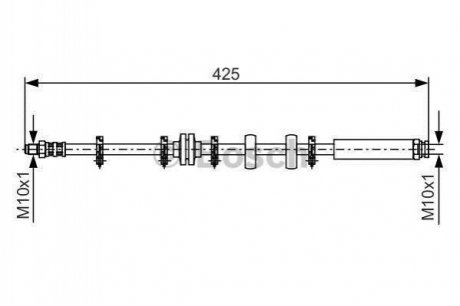 Гальмівний шланг Fiat Uno, Lancia Delta, Seat Ibiza, Fiat Punto, Alfa Romeo 145, 146 BOSCH 1987476636