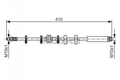 FIAT Шланг гальмівний пер.Brava,Bravo -01 Fiat Tipo, Lancia Delta BOSCH 1987476639
