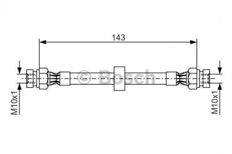 Купити Гальмівний шланг Seat Ibiza, Volkswagen Polo, Seat Cordoba BOSCH 1987476697 (фото1) підбір по VIN коду, ціна 374 грн.