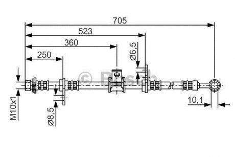 HONDA тормозной шланг передн.прав. Accord -98, ROVER 600 -99 Honda Accord, Shuttle BOSCH 1987476754