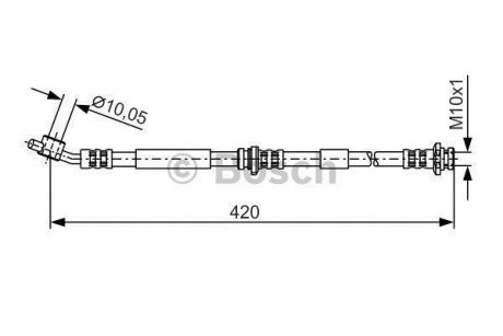 NISSAN шланг тормозной передн. лев. Primera P11 -01 BOSCH 1987476790