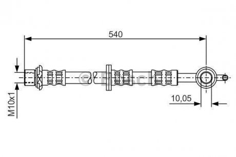 TOYOTA Шланг тормозной пер. пр.Yaris -05 BOSCH 1987476833