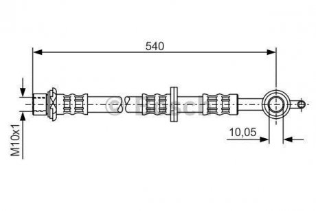 TOYOTA Шланг тормозной пер. лев.Yaris -05 BOSCH 1987476834