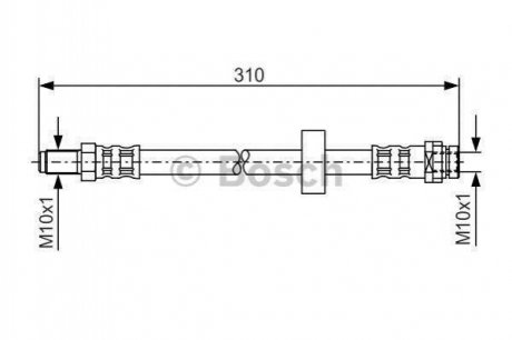 Шланг гальмівний (задній) Ford Mondeo III 00-07 (L=280mm) Ford Mondeo BOSCH 1 987 476 883