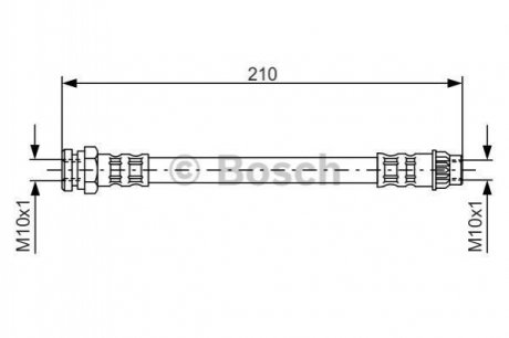 Шланг гальмівний (задній) Citroen C2/C3/C4/Peugeot 1007/307/308 1.1-2.0D 00- (L=190mm) BOSCH 1 987 476 913