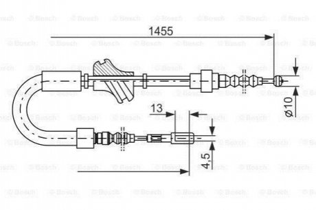 VW Трос ручн.тормоза лев./прав. AUDI 100/200 -90 Audi 100 BOSCH 1987477062