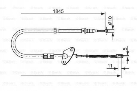 DB Трос ручн.тормоза лев.207-310 86-(нов.тип)1862мм BOSCH 1987477119