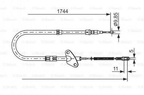 ТРОС тормозной правый Mercedes T1/T2 BOSCH 1 987 477 121