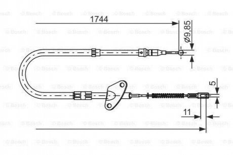 Трос ручника (задній) (L) DB 407-410 (6114201685) BOSCH 1 987 477 122