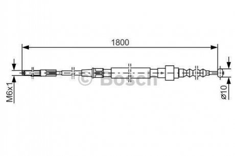 Гальмівний трос Volkswagen Golf, Jetta, Polo BOSCH 1987477165