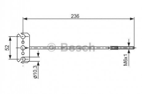 Купить NISSAN Трос ручн.тормоза пер. Almera 95- Nissan Almera, X-Trail, Primera BOSCH 1987477226 (фото1) подбор по VIN коду, цена 401 грн.