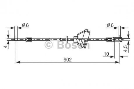 Купити Гальмівний трос Volvo 740, 760, 940, 960 BOSCH 1987477349 (фото1) підбір по VIN коду, ціна 411 грн.