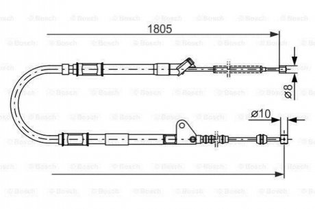 TOYOTA Трос ручного тормоза AVENSIS 0 BOSCH 1987477546