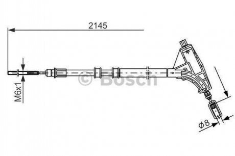 Купить Трос ручного тормоза перед. 607 Peugeot 607 BOSCH 1987477592 (фото1) подбор по VIN коду, цена 1253 грн.