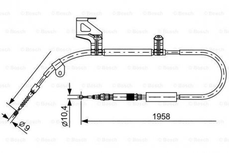 VW Трос ручн. торм. задн. лев. A6 98- Audi A6 BOSCH 1987477603