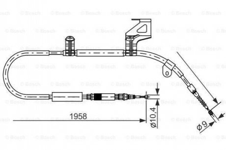 VW Трос ручн. торм.прав. А6 98- Audi A6 BOSCH 1987477604