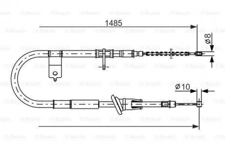 HYUNDAI Трос ручного тормоза лев..Acent 95- Hyundai Accent BOSCH 1987477612