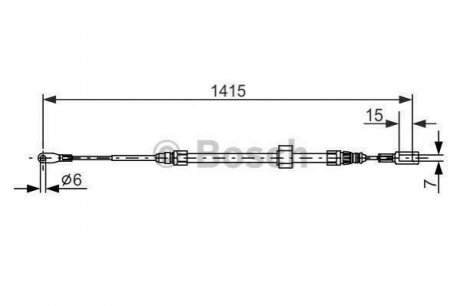 DB Трос ручного гальма SPRINTER 1435 285 передн. Mercedes W901, W902, W903 BOSCH 1987477856