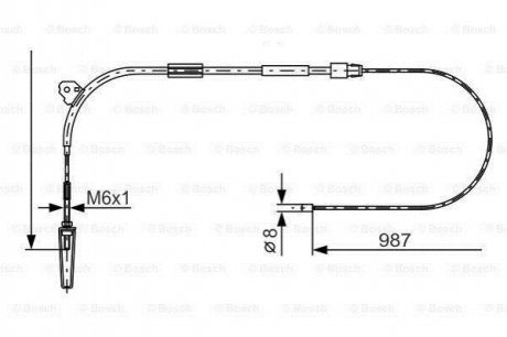 DB Трос ручного тормоза пер. A-Class W168 BOSCH 1987477960