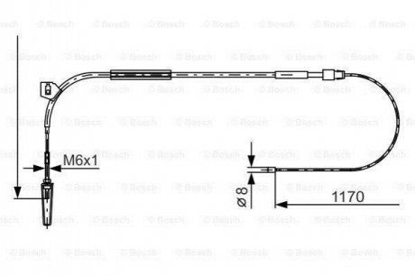 Гальмівний трос Mercedes W168 BOSCH 1987477961