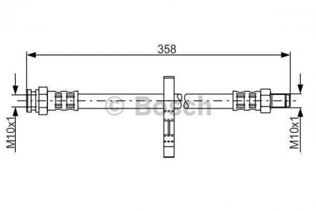 ТFIAT Шланг торм.зад. Ducato -98 Peugeot Boxer, Fiat Ducato, Citroen Jumper, Peugeot 807, Citroen C8 BOSCH 1987481019