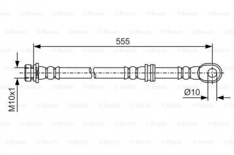 Купить Шланг тормозной Mitsubishi Pajero BOSCH 1 987 481 087 (фото1) подбор по VIN коду, цена 838 грн.