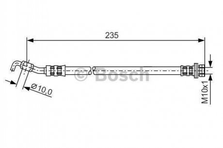 TOYOTA Шланг торм.задн.Corolla 04- BOSCH 1987481177