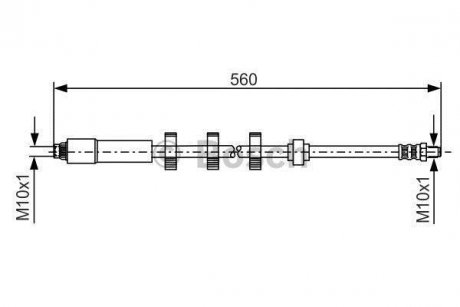 PEUGEOT Шланг тормозной передн.406 95- Peugeot 406 BOSCH 1987481290