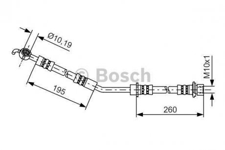 Шланг торм. пер. лев. TOYOTA YARIS -12 BOSCH 1987481407