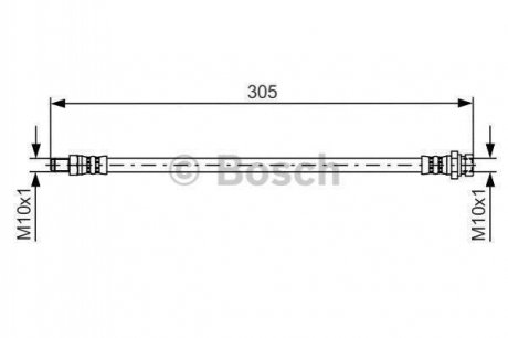 Шланг гальмівний (задній) Mitsubishi Outlander 06-13 (L=281mm) BOSCH 1 987 481 442