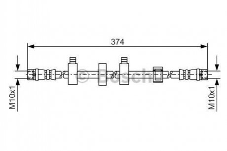 VW Шланг тормозной передний лев.T4 97- Volkswagen Transporter BOSCH 1987481539