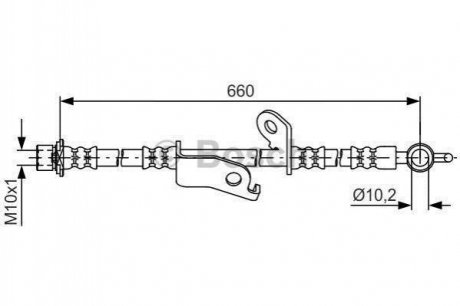 TOYOTA Шланг торм. передн. лев. CORALLA, AURIS, VERSO 07- Toyota Auris, Verso BOSCH 1987481641