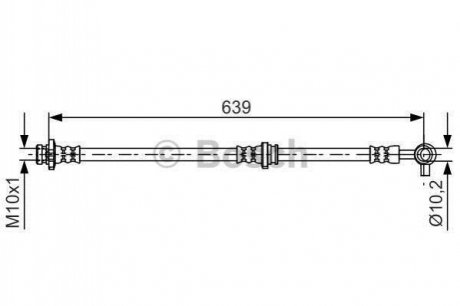 Шланг гальмівний (передній) Nissan Juke 10-19 (L=639mm) (L) BOSCH 1 987 481 696