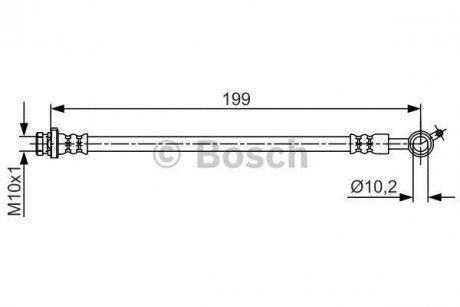 NISSAN Торм.шланг задн. лев. JUKE 10- Subaru Legacy, Forester, Outback BOSCH 1987481699